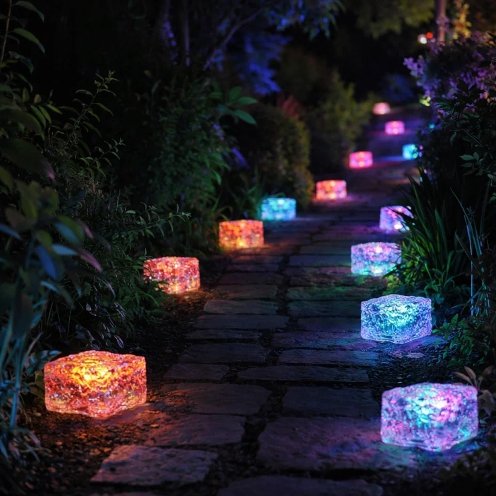 Solar Color-Changing Brick Path Lights — Instantly Upgrade Walkways, Patios & Gardens at Night