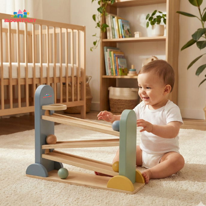 Wooden Ball Ramp Toy