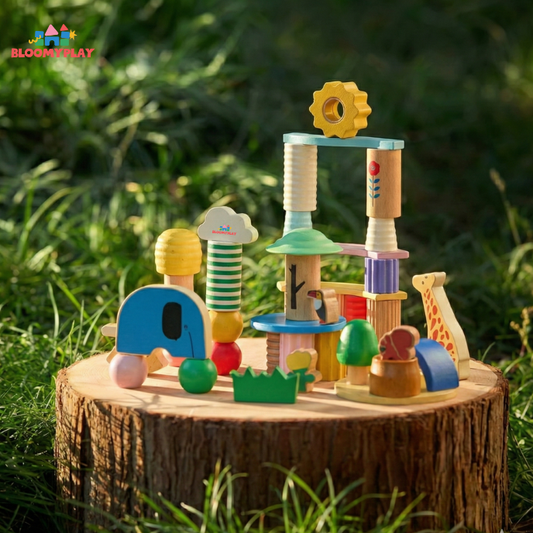 Wooden Animal Adventure Stacking Blocks