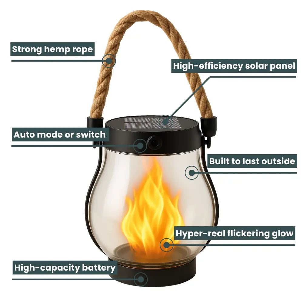 💗Valentine's Day Sale 49% OFF💗 Kaliiqo™ – Flickering Flame Solar Lantern Outdoor Lights