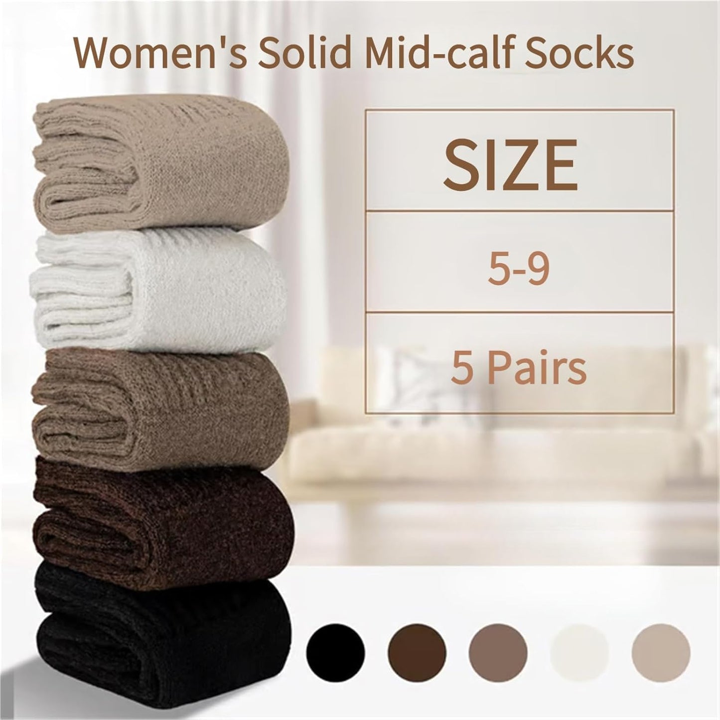 Warm Socks for Women – Cozy Mid-Calf Winter Gift Set ❄️