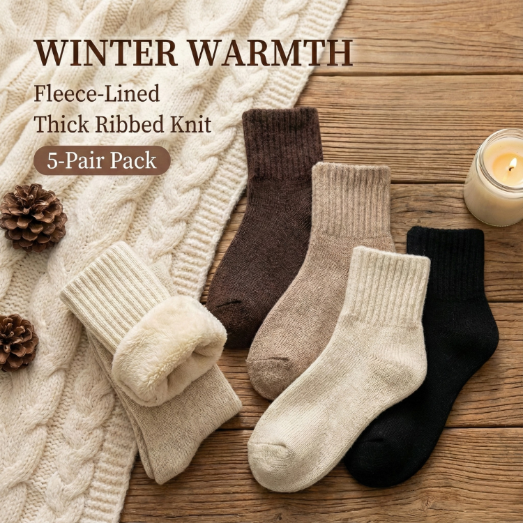 Warm Socks for Women – Cozy Mid-Calf Winter Gift Set ❄️