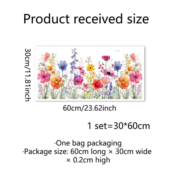 💐Colorful Floral Bouquet Window Sticker🖼️(Cut to size freely)