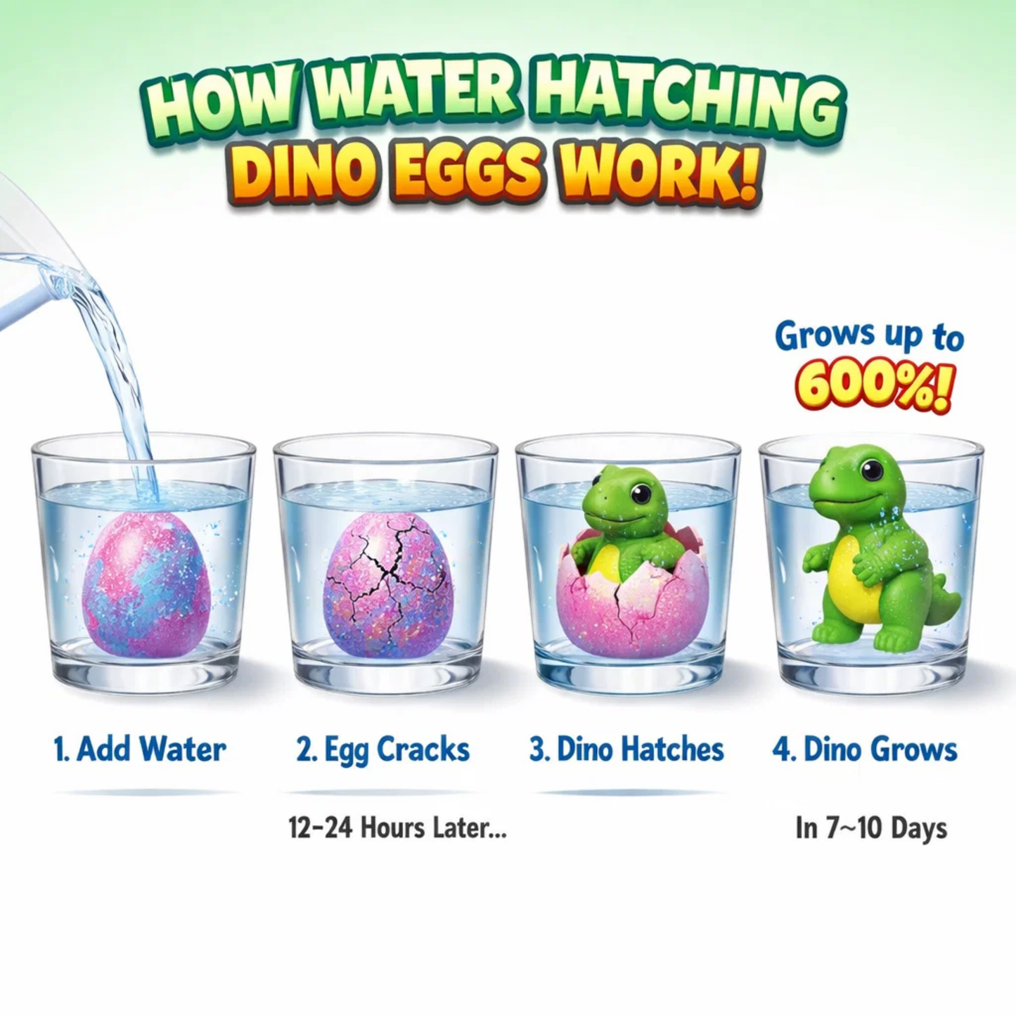 🦖Easter Day Flash Sale🦖 Magic Hatching Dinosaur Eggs | 6-Pack Surprise Kit
