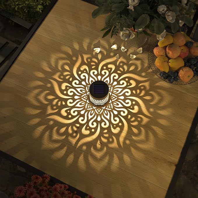 Solar Mandala Metal Wall Lantern – Outdoor Decorative Lighting