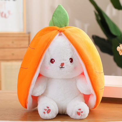 🐇Easter Day Flash Sale🐇 Transforming Bunny – Strawberry & Carrot Dual-Form Plush Toy
