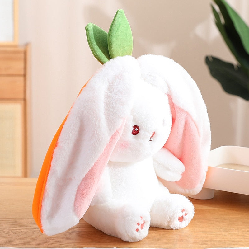 🐇Easter Day Flash Sale🐇 Transforming Bunny – Strawberry & Carrot Dual-Form Plush Toy