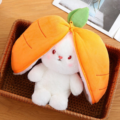 🐇Easter Day Flash Sale🐇 Transforming Bunny – Strawberry & Carrot Dual-Form Plush Toy