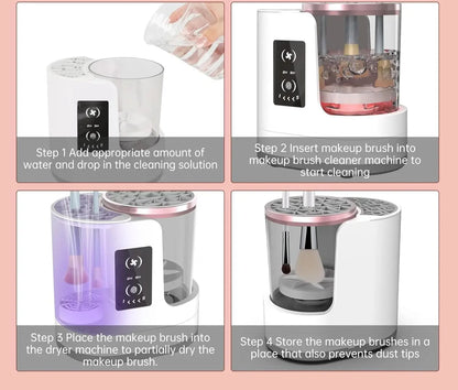 💗3-in-1 Electric Makeup Brush Cleaner 💗& Dryer – Automatic Deep Cleaning, USB Portable for All Makeup Brushes & Sponges