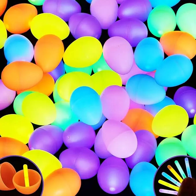 🎉 Easter Glow Eggs with Glow Sticks 🥚– Glow-in-the-Dark Hunt Party Set for Kids
