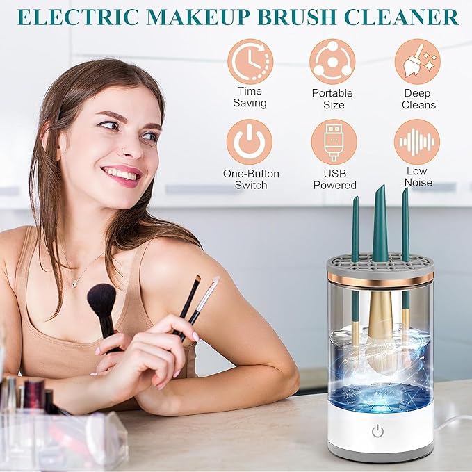 💗Valentine's Day Sale💗30-second Automatic Makeup Brush Cleaner for Ageless Skin & Pristine Makeup