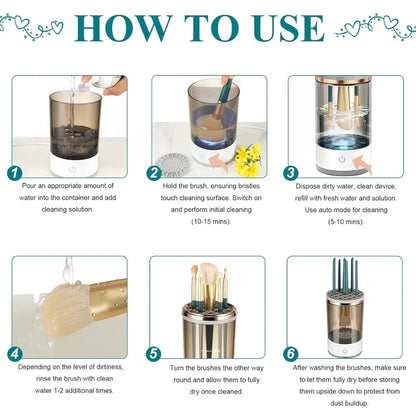 💗Valentine's Day Sale💗30-second Automatic Makeup Brush Cleaner for Ageless Skin & Pristine Makeup