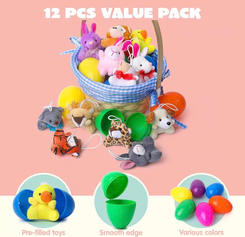 🐇Easter Eggs Filled with Plush Friends - 12/24/36 Pcs