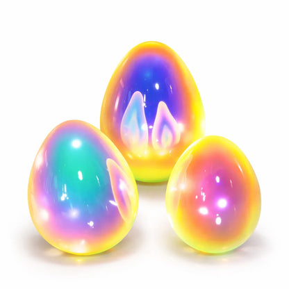 🐣 Easter Glowing Pearlescent Egg – Elegant 3-Piece Set